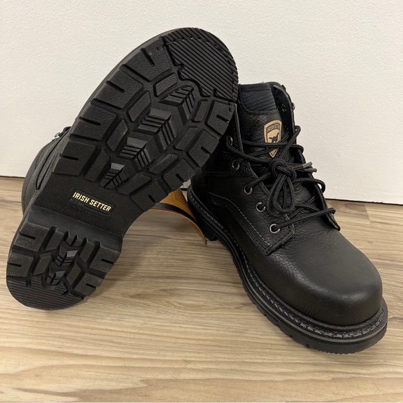Red Wing Irish Setter Kittson 6" STEEL TOE Black Work Boots Men 7D 83664 NWOB - Picture 6 of 6